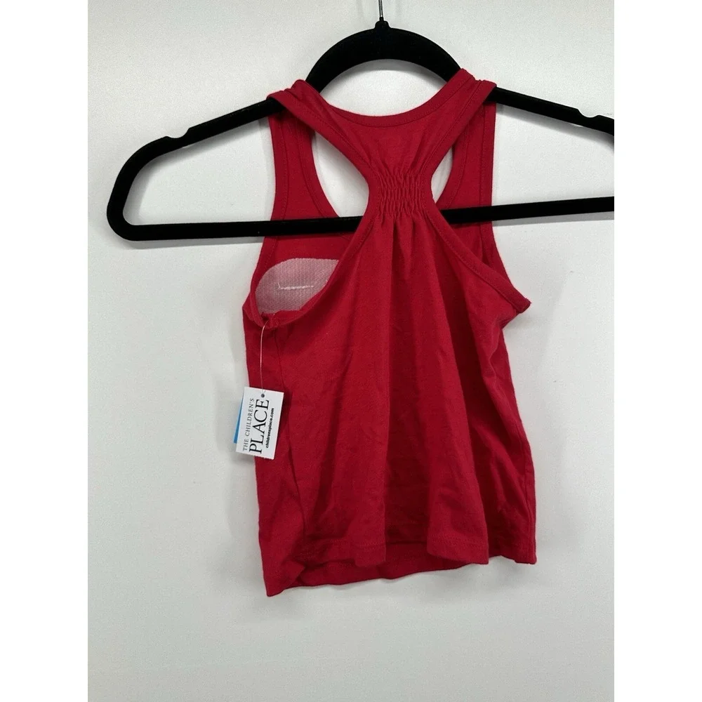 THE CHILDRENS  PLACE Red Love Usa  TANK TEE SHIRT Sequin Brand New‎